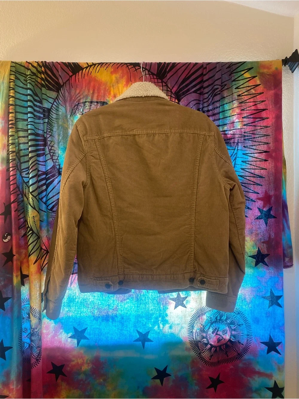 H&M Men's Tan Sherpa Collar Trucker Jacket
